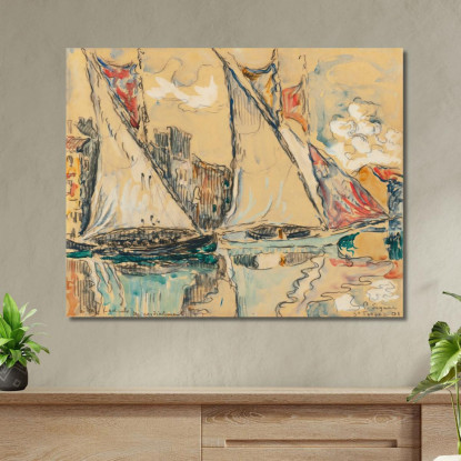 Vele Asciutte Di Saint-Tropez Paul Signac psn101 quadro stampato su tela