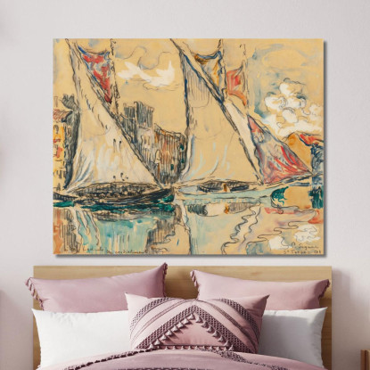 Vele Asciutte Di Saint-Tropez Paul Signac psn101 quadro stampato su tela