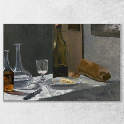 Natura Morta Con Bottiglia Di Pane E Vino In Caraffa Claude Monet mnt314 quadro stampato su tela