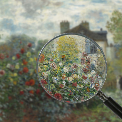 Il Giardino Dell Artista Ad Argenteuil Un Angolo Del Giardino Con Le Dalie Claude Monet mnt316 quadro stampato su tela