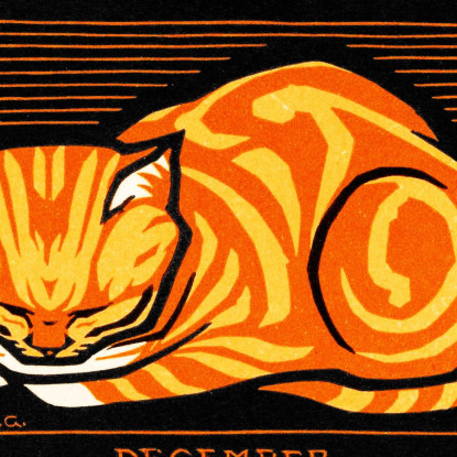 Dicembre Gatto Julie de Graag jdg12 quadro stampato su tela