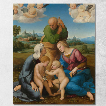 Sacra Famiglia Canigiani Raffaello Sanzio rph4 quadro stampato su tela