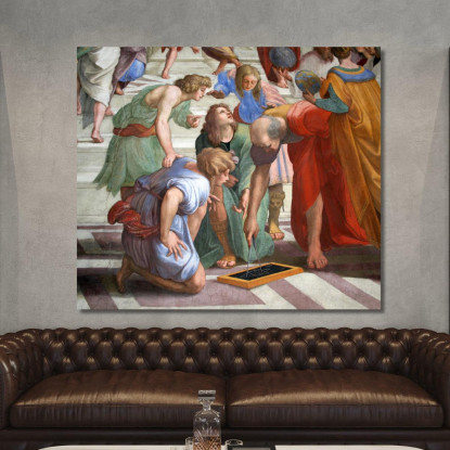 Scuola D'Atene Raffaello Sanzio rph5 quadro stampato su tela