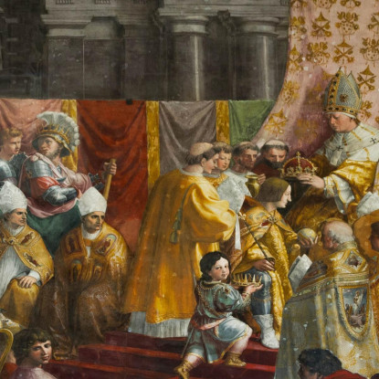 Particolare Dell'Incoronazione Di Carlo Magno Francesco Raffaello Sanzio rph8 quadro stampato su tela