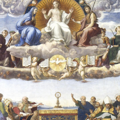 Disputa Del Santissimo Sacramento Raffaello Sanzio rph9 quadro stampato su tela