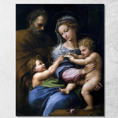 Madonna Della Rosa Raffaello Sanzio rph18 quadro stampato su tela