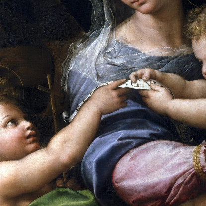 Madonna Della Rosa Raffaello Sanzio rph18 quadro stampato su tela