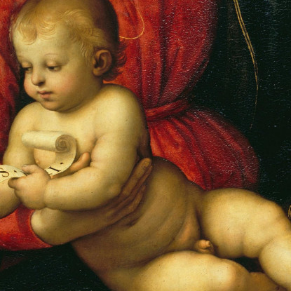 Maria Con Il Bambino Giovanni Battista E Un Santo Bambino Madonna Terranuova Raffaello Sanzio rph19 quadro stampato su tela