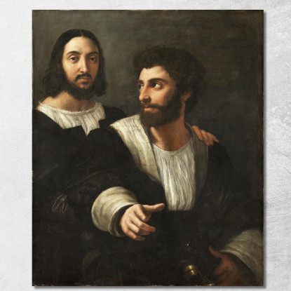 Ritratto Dell'Artista Con Un Amico Raffaello Sanzio rph21 quadro stampato su tela