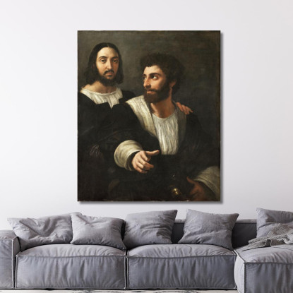 Ritratto Dell'Artista Con Un Amico Raffaello Sanzio rph21 quadro stampato su tela