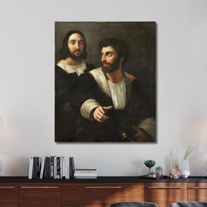 Ritratto Dell'Artista Con Un Amico Raffaello Sanzio rph21 quadro stampato su tela
