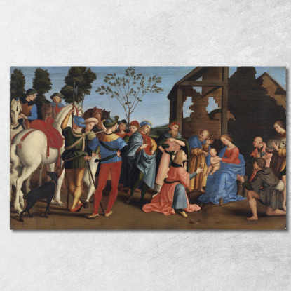 L'Adorazione Dei Magi Raffaello Sanzio rph35 quadro stampato su tela