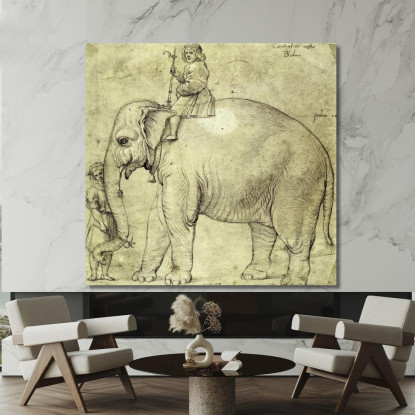 L'Elefante Annone Raffaello Sanzio rph39 quadro stampato su tela