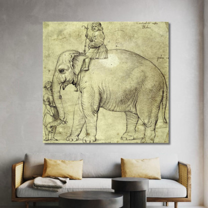 L'Elefante Annone Raffaello Sanzio rph39 quadro stampato su tela