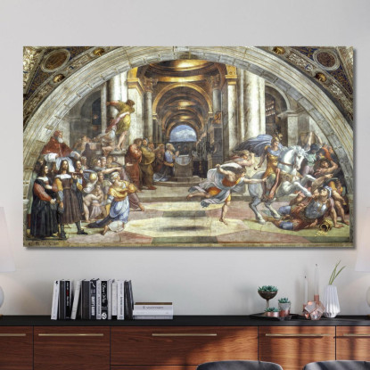 La Cacciata Di Eliodoro Dal Tempio Raffaello Sanzio rph40 quadro stampato su tela