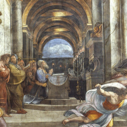 La Cacciata Di Eliodoro Dal Tempio Raffaello Sanzio rph40 quadro stampato su tela