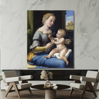 La Madonna Dei Rosa Raffaello Sanzio rph42 quadro stampato su tela