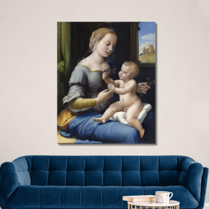 La Madonna Dei Rosa Raffaello Sanzio rph42 quadro stampato su tela