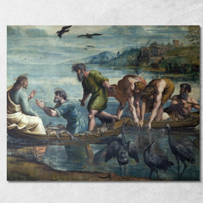 La Pesca Miracolosa Raffaello Sanzio rph43 quadro stampato su tela