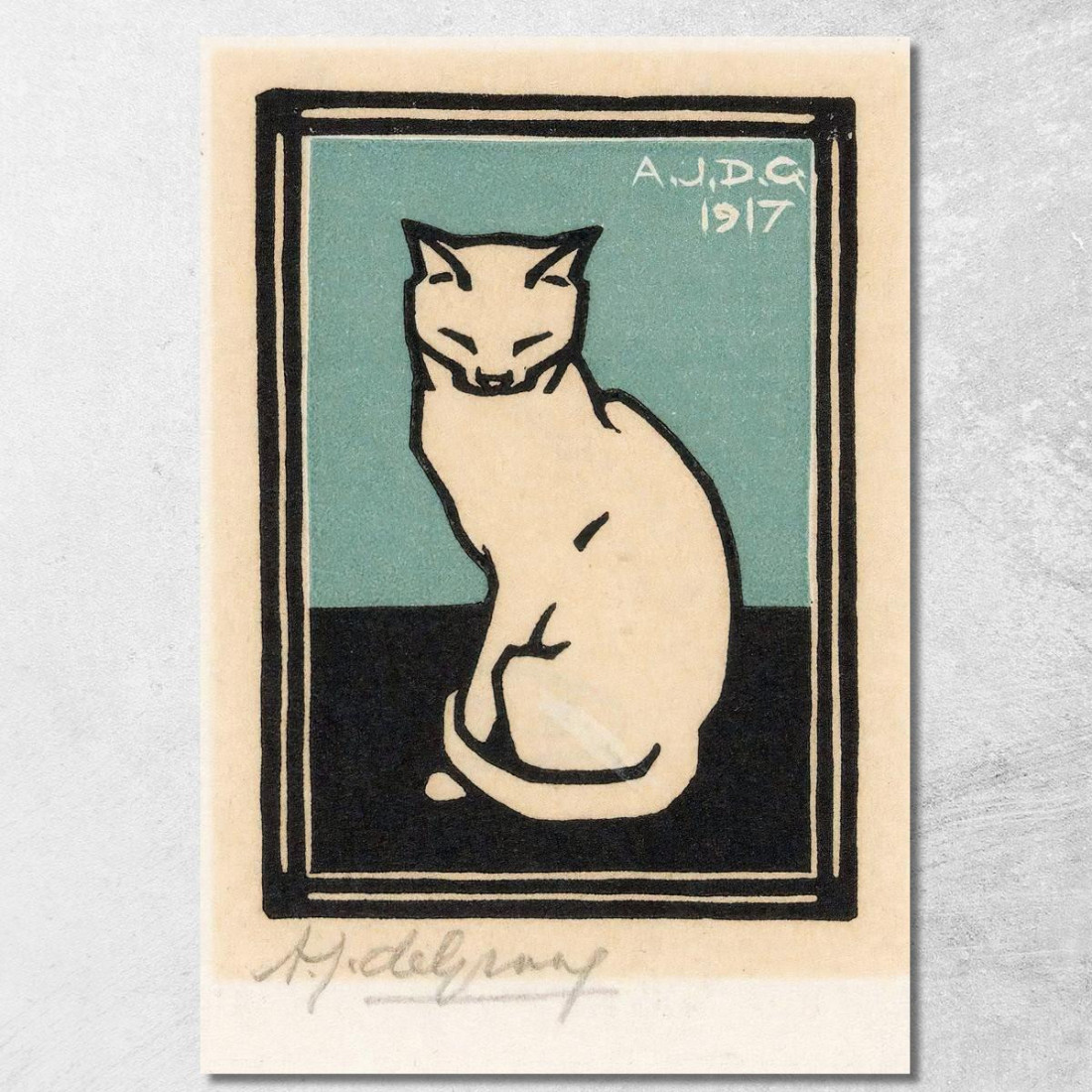 Gatto Seduto Con Gli Occhi Chiusi Julie de Graag jdg75 quadro stampato su tela
