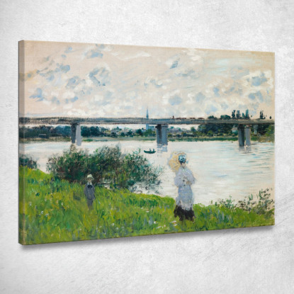 La Passeggiata Con Il Ponte Ferroviario Di Argenteuil Claude Monet mnt332 quadro stampato su tela