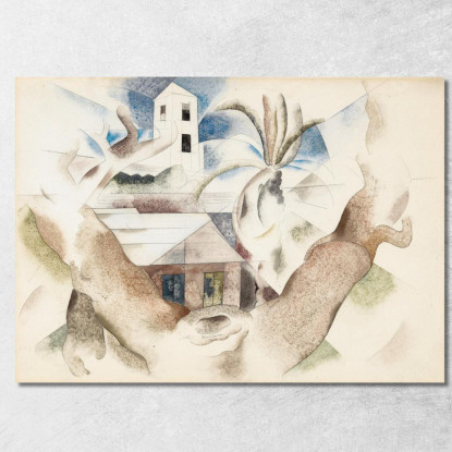 Bermuda N. 1 Albero E Casa Charles Demuth cdm2 quadro stampato su tela