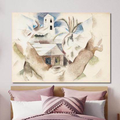 Bermuda N. 1 Albero E Casa Charles Demuth cdm2 quadro stampato su tela