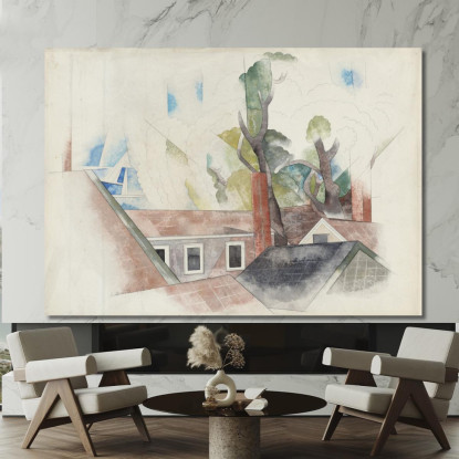 Tetti E Alberi Charles Demuth cdm44 quadro stampato su tela