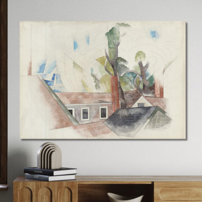 Tetti E Alberi Charles Demuth cdm44 quadro stampato su tela