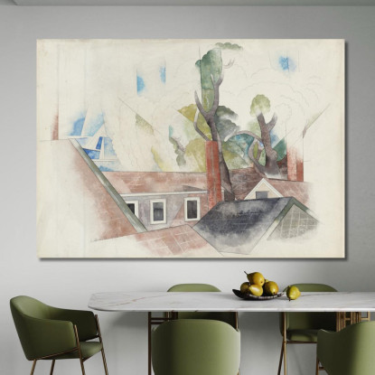 Tetti E Alberi Charles Demuth cdm44 quadro stampato su tela