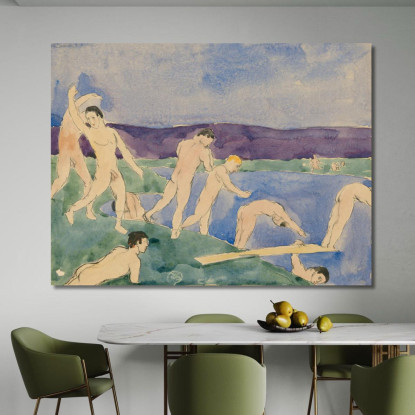 Dodici Ragazzi Nudi In Spiaggia Charles Demuth cdm50 quadro stampato su tela