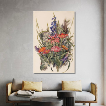 Zinnias Larkspur E Margherite Charles Demuth cdm56 quadro stampato su tela