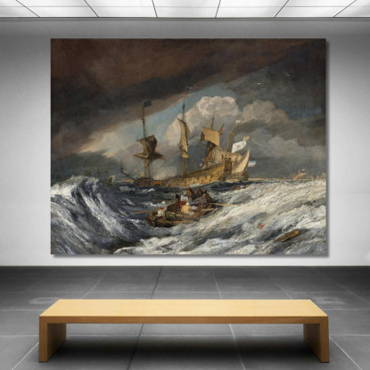 Barche Che Trasportano Le Ancore Alle Navi Da Guerra Olandesi Joseph Mallord William Turner jwt31 quadro stampato su tela