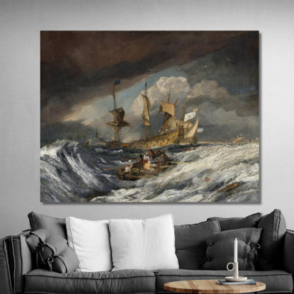 Barche Che Trasportano Le Ancore Alle Navi Da Guerra Olandesi Joseph Mallord William Turner jwt31 quadro stampato su tela