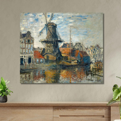 Il Mulino A Vento Sul Gracht Sconosciuto Amsterdam Claude Monet mnt343 quadro stampato su tela