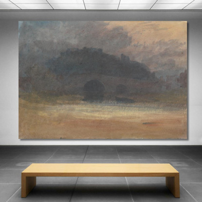 Paesaggio Serale Con Castello E Ponte Nello Yorkshire Joseph Mallord William Turner jwt43 quadro stampato su tela