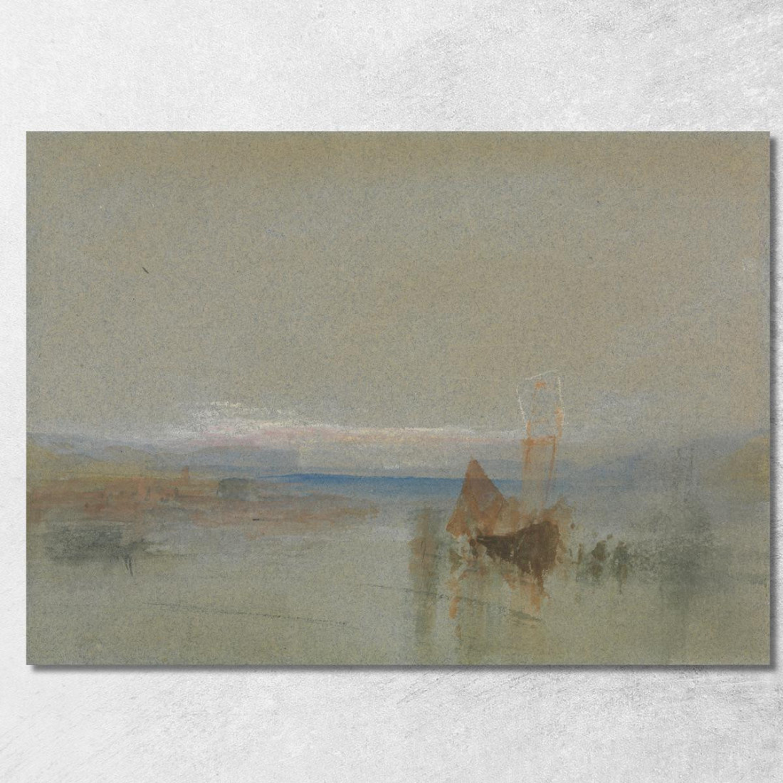 Barche Da Pesca In Bonaccia Al Largo Di Le Havre Joseph Mallord William Turner jwt44 quadro stampato su tela