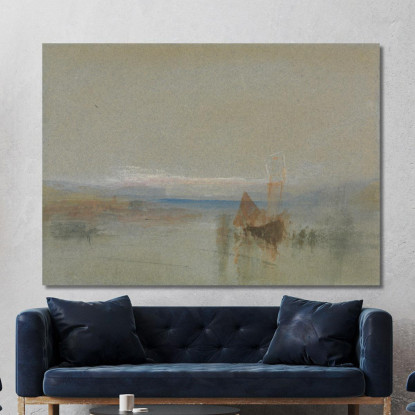 Barche Da Pesca In Bonaccia Al Largo Di Le Havre Joseph Mallord William Turner jwt44 quadro stampato su tela