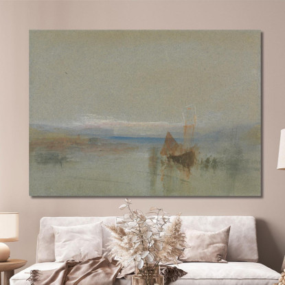 Barche Da Pesca In Bonaccia Al Largo Di Le Havre Joseph Mallord William Turner jwt44 quadro stampato su tela