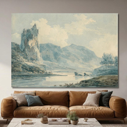Ilam Rock Dovedale Derbyshire Joseph Mallord William Turner jwt58 quadro stampato su tela