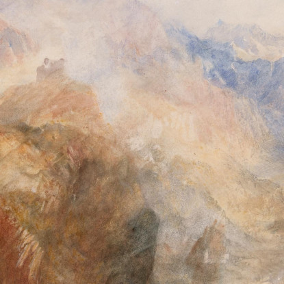 Montjovet Da Sotto St Vincent Guardando La Val D'Aosta Verso Berriaz Joseph Mallord William Turner jwt81 quadro stampato su tela