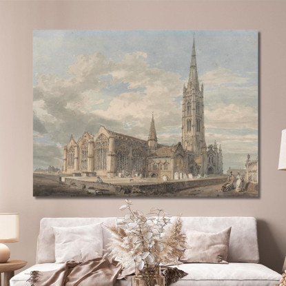 Vista Nord-Est Della Chiesa Di Grantham Lincolnshire Joseph Mallord William Turner jwt87 quadro stampato su tela