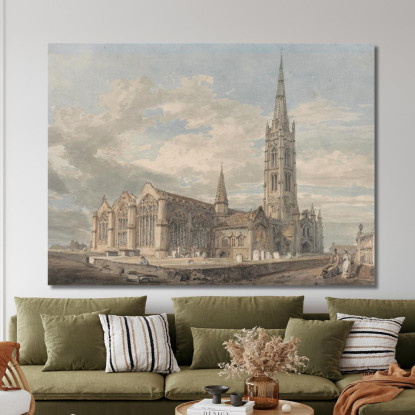Vista Nord-Est Della Chiesa Di Grantham Lincolnshire Joseph Mallord William Turner jwt87 quadro stampato su tela