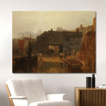 Saltash Con Il Traghetto Acquatico Cornovaglia Joseph Mallord William Turner jwt101 quadro stampato su tela