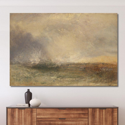Mare Tempestoso Che Si Infrange Su Una Riva Joseph Mallord William Turner jwt117 quadro stampato su tela