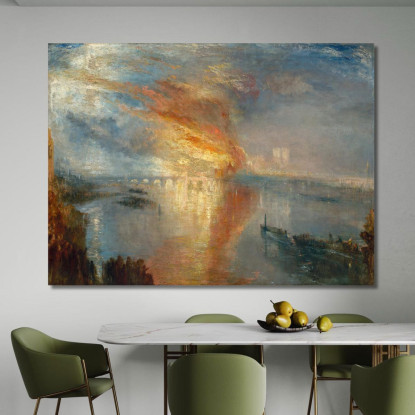 L'Incendio Delle Camere Dei Lord E Dei Comuni 16 Ottobre 1834 Joseph Mallord William Turner jwt123 quadro stampato su tela