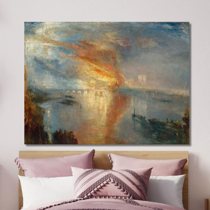 L'Incendio Delle Camere Dei Lord E Dei Comuni 16 Ottobre 1834 Joseph Mallord William Turner jwt123 quadro stampato su tela