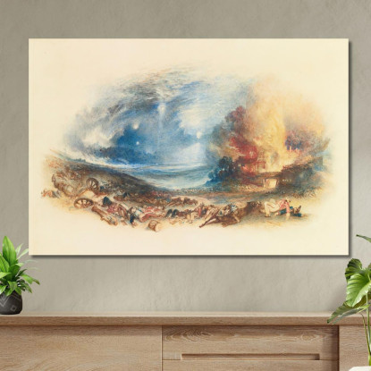 Il Campo Di Waterloo Visto Da Hougoumont Joseph Mallord William Turner jwt128 quadro stampato su tela