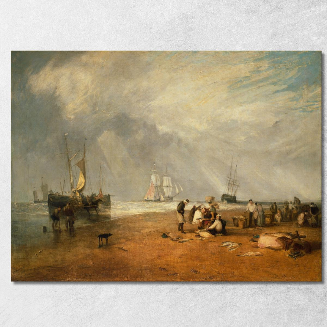 Il Mercato Del Pesce A Hastings Beach Joseph Mallord William Turner jwt130 quadro stampato su tela