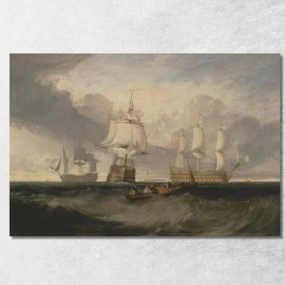 La Vittoria Di Ritorno Da Trafalgar In Tre Posizioni Joseph Mallord William Turner jwt137 quadro stampato su tela